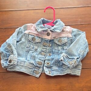Kids Denim Jacket with Pink Accents